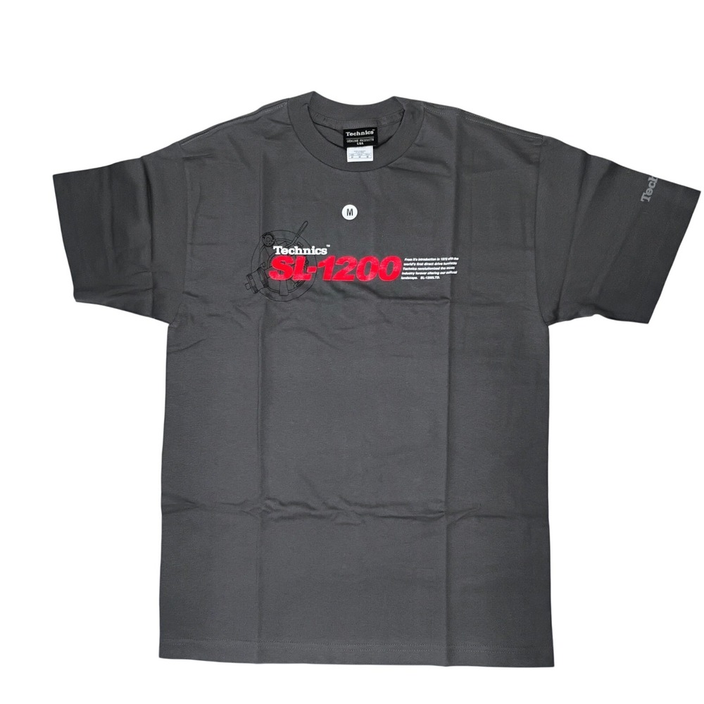 Technics Men's Tshirt Grey Size M Vintage 1990's SL 1200 DJ Turntable Graphic